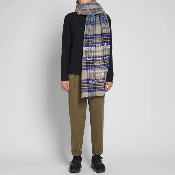 NWT Acne Cassiar Check Scarf - Picture 1 of 5